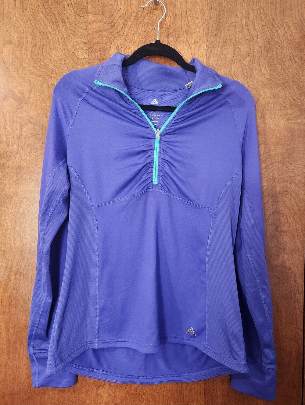 Adidas Climalite 1/4 Zip Purple Long Sleeve Mock Pullover